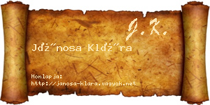 Jánosa Klára névjegykártya