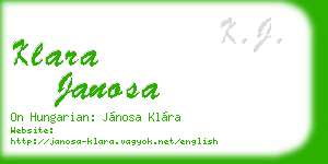 klara janosa business card